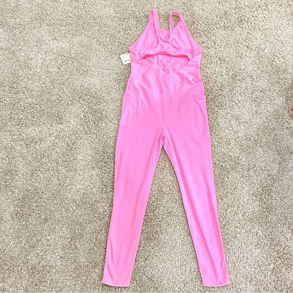 Free People Never Better High Neck Pink Lemonade Athleisure One Piece  Sz Med - Picture 5 of 11